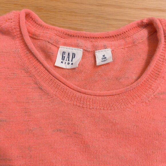 GAP Kids, Featherlight Salmon/Pink Sweater, Girls L (12) - Picture 3 of 5
